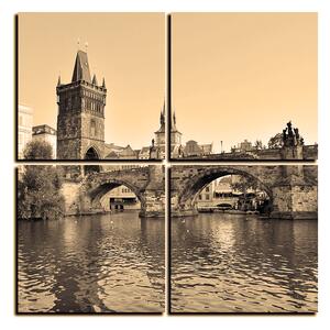 Slika na platnu - Karlov most u Pragu - kvadrat 3259FE (60x60 cm)