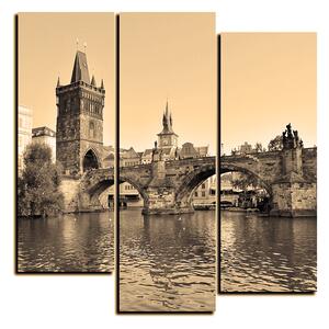 Slika na platnu - Karlov most u Pragu - kvadrat 3259FD (75x75 cm)