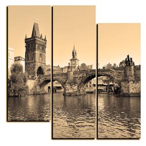 Slika na platnu - Karlov most u Pragu - kvadrat 3259FC (75x75 cm)