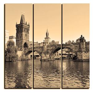 Slika na platnu - Karlov most u Pragu - kvadrat 3259FB (75x75 cm)