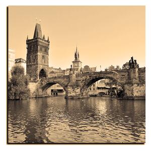 Slika na platnu - Karlov most u Pragu - kvadrat 3259FA (50x50 cm)