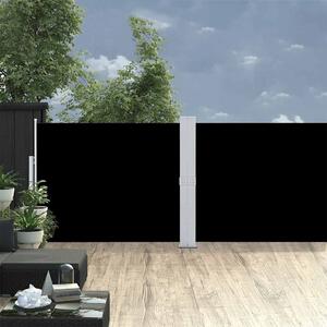 Uvlačiva bočna tenda za terasu 140 x 1200 cm crna - Crna / 140 x 1200 cm