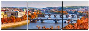 Slika na platnu - Rijeka Vltava i Karlov most - panorama 5257C (150x50 cm)