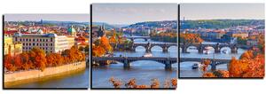 Slika na platnu - Rijeka Vltava i Karlov most - panorama 5257E (150x50 cm)