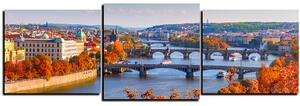 Slika na platnu - Rijeka Vltava i Karlov most - panorama 5257D (90x30 cm)