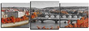 Slika na platnu - Rijeka Vltava i Karlov most - panorama 5257QD (90x30 cm)