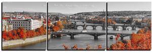 Slika na platnu - Rijeka Vltava i Karlov most - panorama 5257QC (90x30 cm)