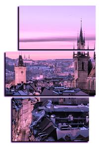 Slika na platnu - Panoramski pogled na stari Prag - pravokutnik 7256VC (90x60 cm)