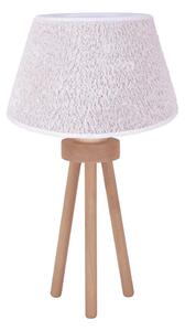 Duolla - Stolna lampa BOUCLE 1xE27/15W/230V pr. 28 cm bijela/drvo