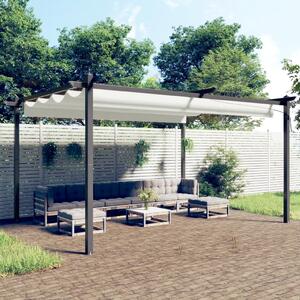 Vrtna sjenica s pomičnim krovom 4 x 3 m krem - Krema / 4 x 3 x 2.2 m