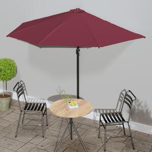 Balkonski suncobran bordo 300 x 155 x 223 cm polukružni - Crvena / N/A