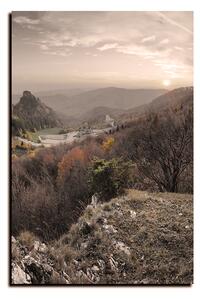 Slika na platnu - Jesenski pejzaž na zalasku sunca, Slovačka, Vrsatec - pravokutnik 7260FA (75x50 cm)