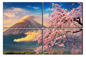 Slika na platnu - Planina Fuji i cvjetanje trešnje u proljeće 1266E (90x60 cm)