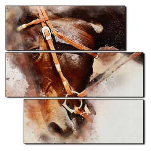 Slika na platnu - Glava konja u apstraktnom prikazu - kvadrat 3263D (75x75 cm)