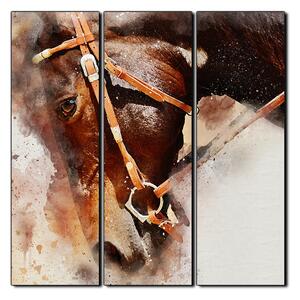 Slika na platnu - Glava konja u apstraktnom prikazu - kvadrat 3263B (75x75 cm)