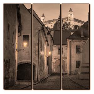 Slika na platnu - Stari grad Bratislave s dvorcem u pozadini - kvadrat 3265FB (75x75 cm)