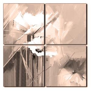 Slika na platnu - Apstraktna slika, reprodukcija proljetnog cvijeća - kvadrat 3269FE (60x60 cm)