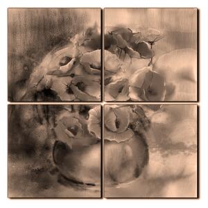 Slika na platnu - Akvarel, buket makova, reprodukcija - kvadrat 3270FE (60x60 cm)
