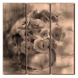 Slika na platnu - Akvarel, buket makova, reprodukcija - kvadrat 3270FB (75x75 cm)