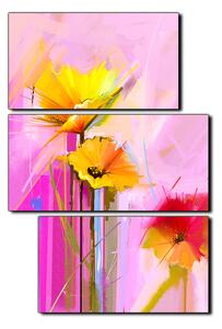 Slika na platnu - Apstraktna slika, reprodukcija proljetnog cvijeća - pravokutnik 7269D (120x80 cm)