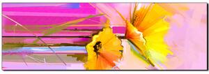 Slika na platnu - Apstraktna slika, reprodukcija proljetnog cvijeća - panorama 5269A (105x35 cm)