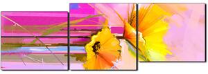 Slika na platnu - Apstraktna slika, reprodukcija proljetnog cvijeća - panorama 5269E (150x50 cm)