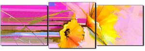 Slika na platnu - Apstraktna slika, reprodukcija proljetnog cvijeća - panorama 5269D (90x30 cm)