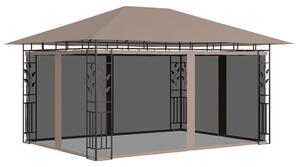 Sjenica s mrežom protiv komaraca 4x3x2,73 m smeđe-siva 180 g/m² - Tupe / 4 x 3 x 2.73 m