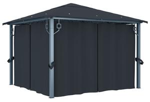 Sjenica sa zastorom 300 x 300 cm antracit aluminijum - Antracitno siva / 300 x 300 cm