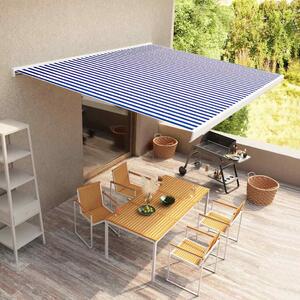 Motorizirana kazetna tenda 400 x 300 cm plavo-bijela - Plava / 400 x 300 cm