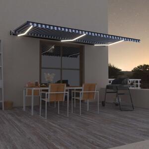 Automatska tenda sa senzorom LED 600 x 300 cm plavo-bijela - Plava / 600 x 300 cm