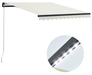 Tenda na ručno uvlačenje s LED svjetlima 300 x 250 cm krem - Krema / 300 x 250 cm