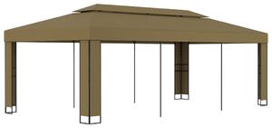 Sjenica s dvostrukim krovom 3 x 6 m smeđe-siva 180 g/m² - Tupe / 3 x 6 m
