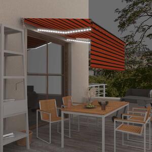 Automatska tenda roleta i senzor LED 3,5x2,5 m narančasto-smeđa - Šarena / 3.5 x 2.5 m