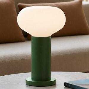 ALDEX Stolna lampa Flo, zelena, Ø 19 cm, staklo, Zelena, Dnevni boravak/blagovaonica, Metal