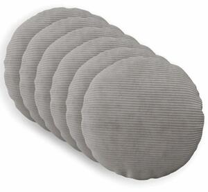 Presvlaka za jastuk 6 pcs HEERLEN Svjetlosiva Ø 40 cm Kord - Svjetlosiva Ø 40 cm 6