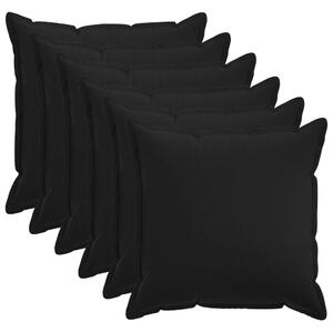 Presvlaka za jastuk 6 pcs HOUTEN Crna 60 x 60 cm Umjetni lan - Crna 60 x 60 cm 6