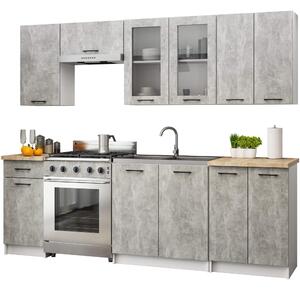 Zondo.hr Kuhinjski set 240 cm Ozara II C (bijela + beton). Akcija -16%. 1128872