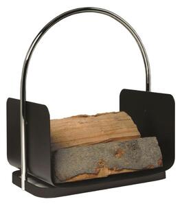 Metalna košara za drva s ručkom 50x41 cm crna