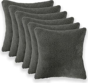 Presvlaka za jastuk 6 pcs HEERLEN Tamnosiva 30 x 30 cm Bouclé - Tamnosiva 30 x 30 cm 6