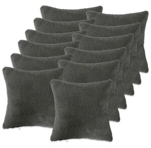 Presvlaka za jastuk 12 pcs HEERLEN Tamnosiva 45 x 45 cm Bouclé - Tamnosiva 45 x 45 cm 12