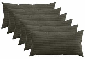 Presvlaka za jastuk 6 pcs HEERLEN Antracit 40 x 70 cm Kord - Antracit 40 x 70 cm 6