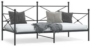 Dnevni krevet bez madraca crni 107x203 cm čelik - Crna / 107 x 203 cm