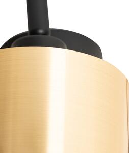 Moderna stropna svjetiljka crna sa zlatnim 3 svjetla - Lofty