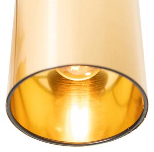 Moderna stropna lampa crna sa zlatnim 6 lampica - Lofty