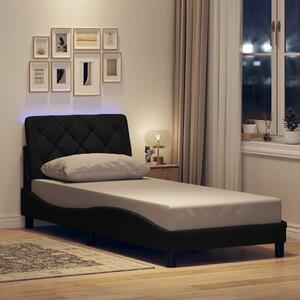 Okvir kreveta s LED-om bez madraca crni 90x200cm od tkanine - Crna / 90 x 200 cm