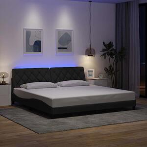 Okvir kreveta s LED-om bez madraca 200x200 cm od tkanine - Siva / 200 x 200 cm