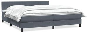Krevet s oprugama i madracem tamnosivi 180x210 cm baršunasti - Siva / 180 x 210 cm