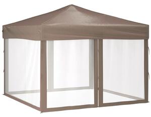 VidaXL Sklopivi šator za zabave s bočnim zidovima 3 x 3 m smeđesivi