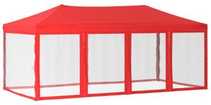 VidaXL Sklopivi šator za zabave s bočnim zidovima 3 x 6 m Crvena